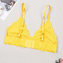 Mujeres Sexy Comodo Lace Gather Push-Up Sujetador con tirantes finos