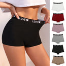 Conjunto de 7 piezas de pantaloncillos de boxeadora de cintura alta impresos con letras para mujeres