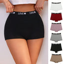 Conjunto de 7 piezas de pantaloncillos de boxeadora de cintura alta impresos con letras para mujeres