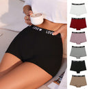 Conjunto de 7 piezas de pantaloncillos de boxeadora de cintura alta impresos con letras para mujeres