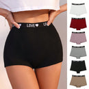 Conjunto de 7 piezas de pantaloncillos de boxeadora de cintura alta impresos con letras para mujeres