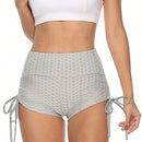 Pantalones Cortos de Mujer Cordon Nudo Fruncido Liso Casual Bohemio