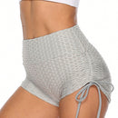 Pantalones Cortos de Mujer Cordon Nudo Fruncido Liso Casual Bohemio