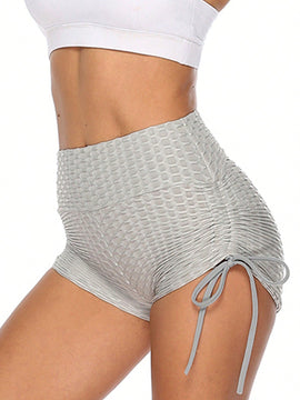 Pantalones Cortos de Mujer Cordon Nudo Fruncido Liso Casual Bohemio