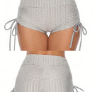Pantalones Cortos de Mujer Cordon Nudo Fruncido Liso Casual Bohemio