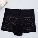 Tanga negra comoda sin costuras de encaje hueco de cintura alta y sexy para mujer, paquete de 2 piezas