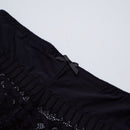 Tanga negra comoda sin costuras de encaje hueco de cintura alta y sexy para mujer, paquete de 2 piezas
