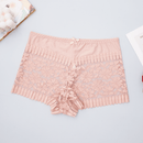 Tanga negra comoda sin costuras de encaje hueco de cintura alta y sexy para mujer, paquete de 2 piezas
