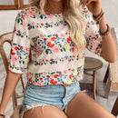 VCAY Camisa de manga corta con estampado floral para vacaciones