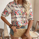 VCAY Camisa de manga corta con estampado floral para vacaciones