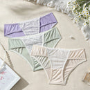 Ropa Interior De Encaje De Triangulo De Bloque De Color Para Mujer