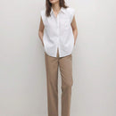 BIZwear Pantalones casuales rectos de unicolor para mujer con bolsillos