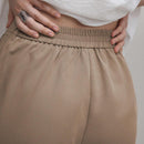 BIZwear Pantalones casuales rectos de unicolor para mujer con bolsillos