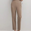 BIZwear Pantalones casuales rectos de unicolor para mujer con bolsillos