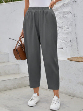 EMERY ROSE Pantalones casuales de verano para mujer con cintura elastica y bolsillos