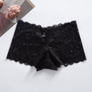 Mujeres Bragas de cobertura completa, paquete de 7 elegantes y sexys calzoncillos con detalles de encaje en negro