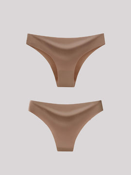 3 piezas de tangas de seda de hielo para mujer, sin costuras y de una sola pieza, cintura media, comoda, transpirable y sexy sin sensacion ni huella