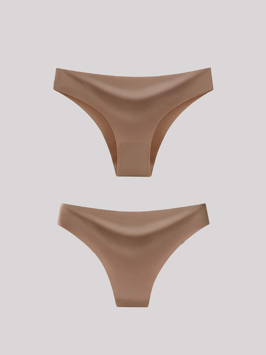 3 piezas de tangas de seda de hielo para mujer, sin costuras y de una sola pieza, cintura media, comoda, transpirable y sexy sin sensacion ni huella