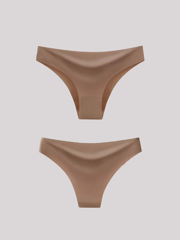 3 piezas de tangas de seda de hielo para mujer, sin costuras y de una sola pieza, cintura media, comoda, transpirable y sexy sin sensacion ni huella