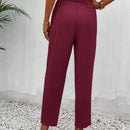 Frenchy pantalones regulares simples y lisos para mujeres para la vida diaria con cinturon