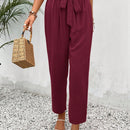 Frenchy pantalones regulares simples y lisos para mujeres para la vida diaria con cinturon