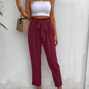 Frenchy pantalones regulares simples y lisos para mujeres para la vida diaria con cinturon