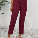 Frenchy pantalones regulares simples y lisos para mujeres para la vida diaria con cinturon