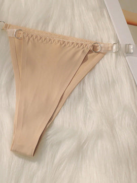 Set de bragas tanga ribete con tira transparente 2 paquetes