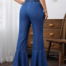 LUNE Jeans inferiores acampanados simples y cotidianos para mujer