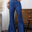 LUNE Jeans inferiores acampanados simples y cotidianos para mujer