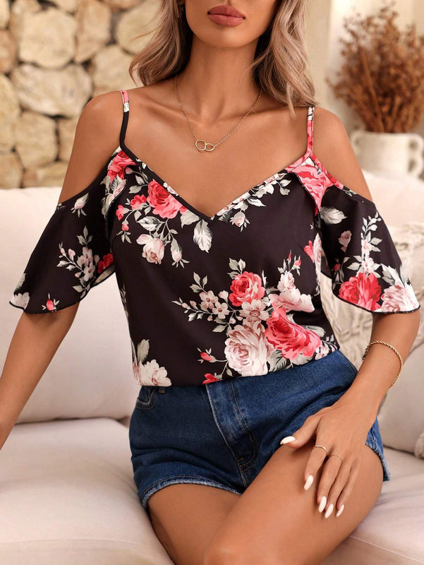 Blusa estampada floral para mujer