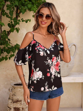 Blusa estampada floral para mujer