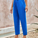 Pantalones de cintura con cordon con bolsillo oblicuo