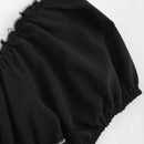 MOD Camisa de manga inflada con lazo frontal para damas, estilo de verano