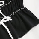 MOD Camisa de manga inflada con lazo frontal para damas, estilo de verano