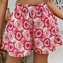 VCAY Shorts informales de estilo vacacional con estampado completo y cintura alta para Verano