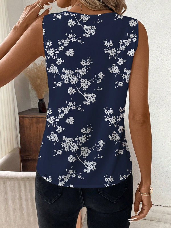 Clasi Body sin mangas con escote en V y estampado floral para mujeres, verano