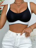 Sujetador push-up comodo para mujer de dos tonos sin costuras