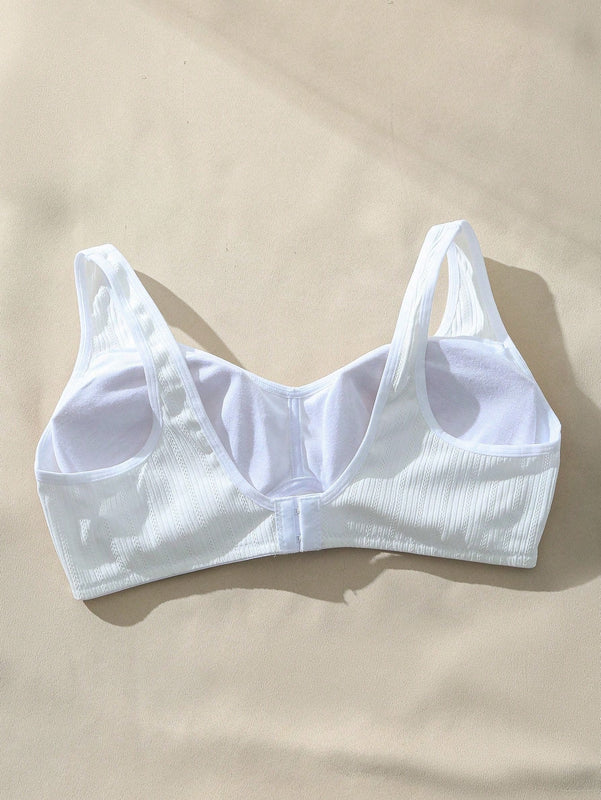 Sujetador Simple texturizado de unicolor para mujeres