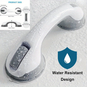 2 piezas, barra de agarre de seguridad para baño con ventosa, mango de ducha antideslizante de 29.46 cm, soporte de pasamanos resistente al agua, agarre de seguridad para inodoro, pasamanos de ventosa de fácil instalación