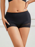 1 pieza Mujeres Cintura Alta Bragas Boxer Briefs Panty de Encaje Panties Cortos de Control de Barriga Boyshorts Florales
