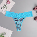 Conjunto de 3 tangas femeninas Morvia con encaje en contraste, patron de puntos de fresa lindo, estampado de leopardo y surtido de colores