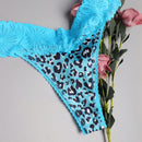 Conjunto de 3 tangas femeninas Morvia con encaje en contraste, patron de puntos de fresa lindo, estampado de leopardo y surtido de colores