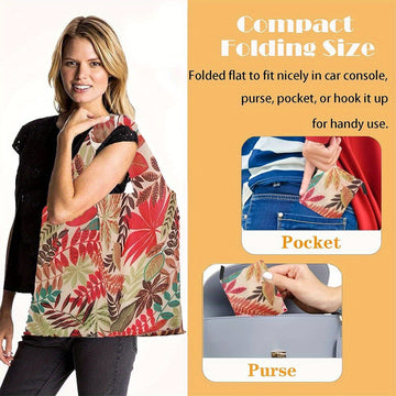 6pcs Bolsas de Compras Reutilizables - 18.1x13.7x3.1" Plegables y Lavables a Máquina, Bolsas de Compras Extra Grandes (50 lbs) Ligeros de Poliéster con Correa Cruzada para Cocina y Comedor, Forma Rectangular