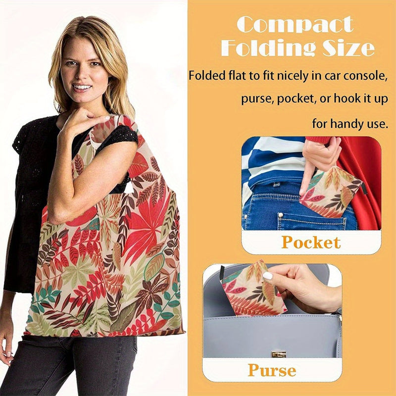 6pcs Bolsas de Compras Reutilizables - 18.1x13.7x3.1" Plegables y Lavables a Máquina, Bolsas de Compras Extra Grandes (50 lbs) Ligeros de Poliéster con Correa Cruzada para Cocina y Comedor, Forma Rectangular