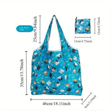 6pcs Bolsas de Compras Reutilizables - 18.1x13.7x3.1" Plegables y Lavables a Máquina, Bolsas de Compras Extra Grandes (50 lbs) Ligeros de Poliéster con Correa Cruzada para Cocina y Comedor, Forma Rectangular