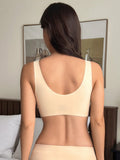 DAZY Sencillo Bra de estilo de chaleco sin costuras con bordes de onda