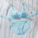 Conjunto de ropa interior de malla transparente para mujer con detalles decorativos de lazo