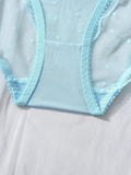 Conjunto de ropa interior de malla transparente para mujer con detalles decorativos de lazo