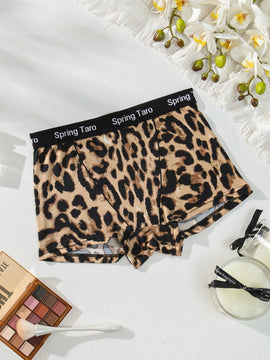 Ropa Interior de Mujer con Corte Cuadrado y Estampado de Leopardo
